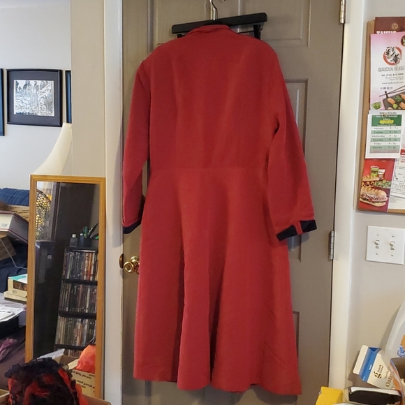 FONTAINE COAT DRESS - RED RIBBED RAYON Trashy Diva - Picture 8 of 13